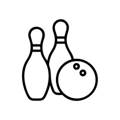 Icon of a bowling ball and pins representing the sport