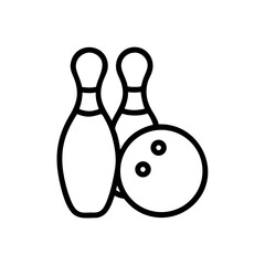 Icon of a bowling ball and pins representing the sport