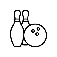 Icon of a bowling ball and pins representing the sport