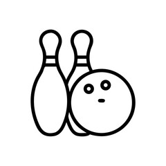Icon of a bowling ball and pins representing the sport