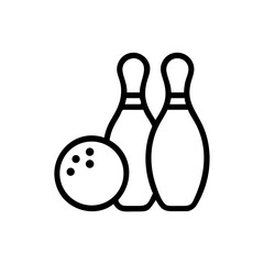 Icon of a bowling ball and pins representing the sport