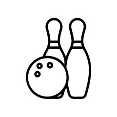 Icon of a bowling ball and pins representing the sport