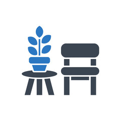 Fototapeta premium Plant and Chair icon