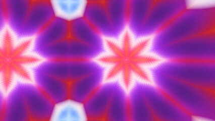 Abstract Radiant Burst with Soft Grain Texture, Symmetrical Glow Pattern in Psychedelic Style, Radiating Circular Abstract with Subtle Noise, Kaleidoscopic Starburst with Gradient Flow