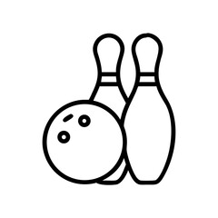 Icon of a bowling ball and pins representing the sport