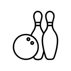 Icon of a bowling ball and pins representing the sport