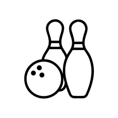 Icon of a bowling ball and pins representing the sport