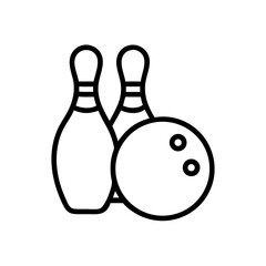 Icon of a bowling ball and pins representing the sport