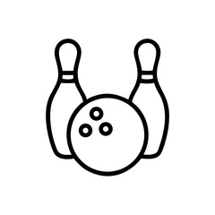 Icon of a bowling ball and pins representing the sport