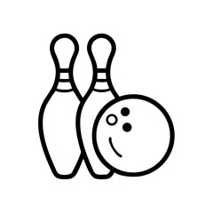 Icon of a bowling ball and pins representing the sport