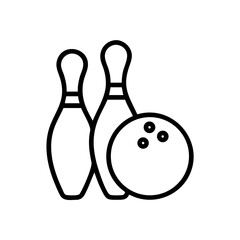 Icon of a bowling ball and pins representing the sport