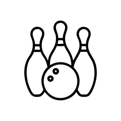 Icon of a bowling ball and pins representing the sport