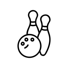 Icon of a bowling ball and pins representing the sport