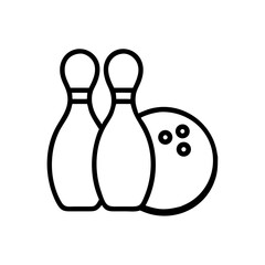 Icon of a bowling ball and pins representing the sport