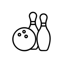 Icon of a bowling ball and pins representing the sport