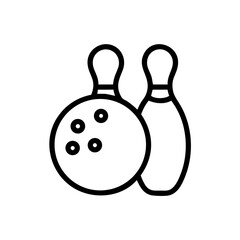 Icon of a bowling ball and pins representing the sport