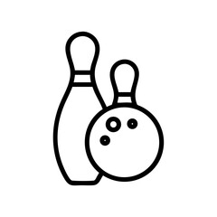 Icon of a bowling ball and pins representing the sport