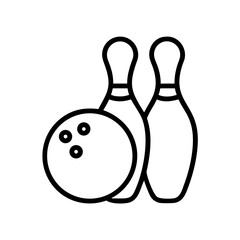Icon of a bowling ball and pins representing the sport