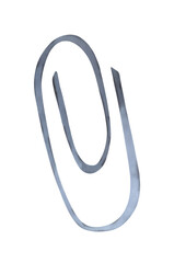 Watercolor paperclip on transparent background.