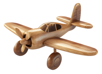 wooden toy airplane png  vintage baby plane handcrafted wood aircraft eco-friendly toy  classic wooden plane  natural child's toy  propeller toy plane  retro aviation toy png isolated on transparent