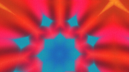 Abstract Radiant Burst with Soft Grain Texture, Symmetrical Glow Pattern in Psychedelic Style, Radiating Circular Abstract with Subtle Noise, Kaleidoscopic Starburst with Gradient Flow