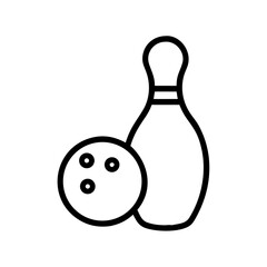 Icon of a bowling ball and pins representing the sport
