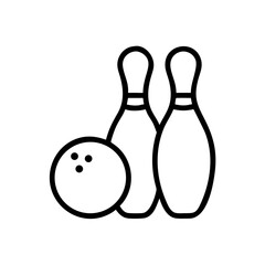 Icon of a bowling ball and pins representing the sport