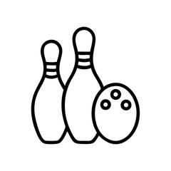 Fototapeta premium Icon of a bowling ball and pins representing the sport