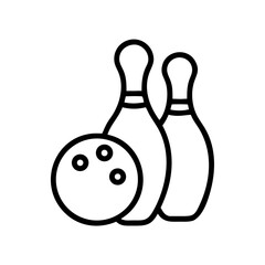 Icon of a bowling ball and pins representing the sport