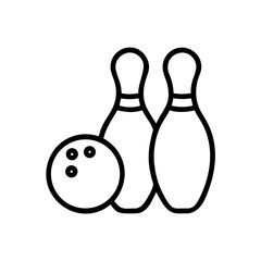 Icon of a bowling ball and pins representing the sport