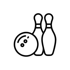 Icon of a bowling ball and pins representing the sport