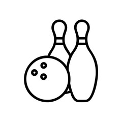 Icon of a bowling ball and pins representing the sport