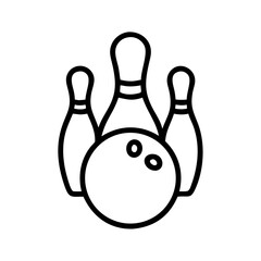 Icon of a bowling ball and pins representing the sport