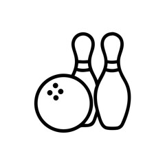Icon of a bowling ball and pins representing the sport