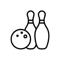 Icon of a bowling ball and pins representing the sport