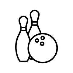 Icon of a bowling ball and pins representing the sport