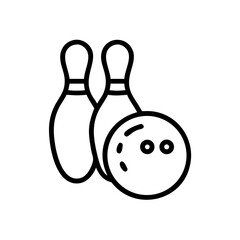 Icon of a bowling ball and pins representing the sport