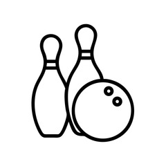 Icon of a bowling ball and pins representing the sport