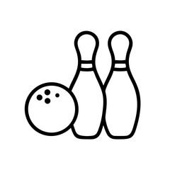 Icon of a bowling ball and pins representing the sport