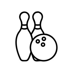 Icon of a bowling ball and pins representing the sport