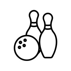 Icon of a bowling ball and pins representing the sport