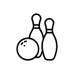 Icon of a bowling ball and pins representing the sport