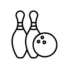 Icon of a bowling ball and pins representing the sport