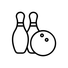 Icon of a bowling ball and pins representing the sport