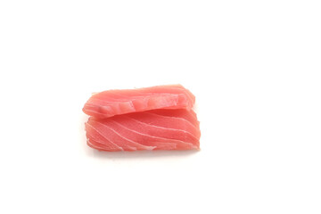 Sashimi made from tuna on a white background. Japanese style food.