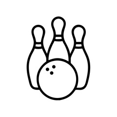 Icon of a bowling ball and pins representing the sport