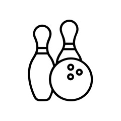 Icon of a bowling ball and pins representing the sport