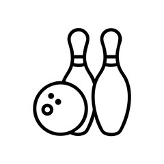 Icon of a bowling ball and pins representing the sport