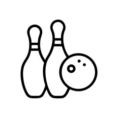Icon of a bowling ball and pins representing the sport