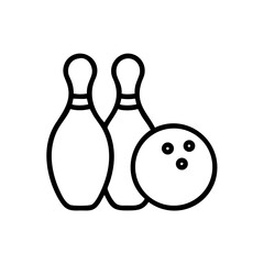 Icon of a bowling ball and pins representing the sport
